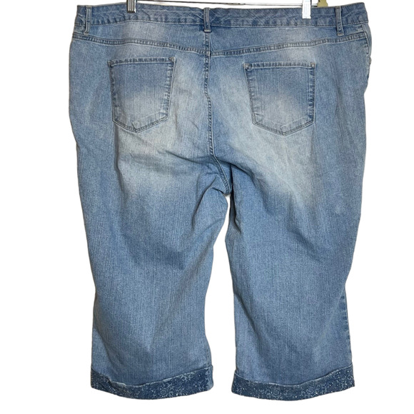 Gloria Vanderbilt Womens Denim Pedal Pushers Size 24W All Around Slimming Bling - Picture 4 of 8